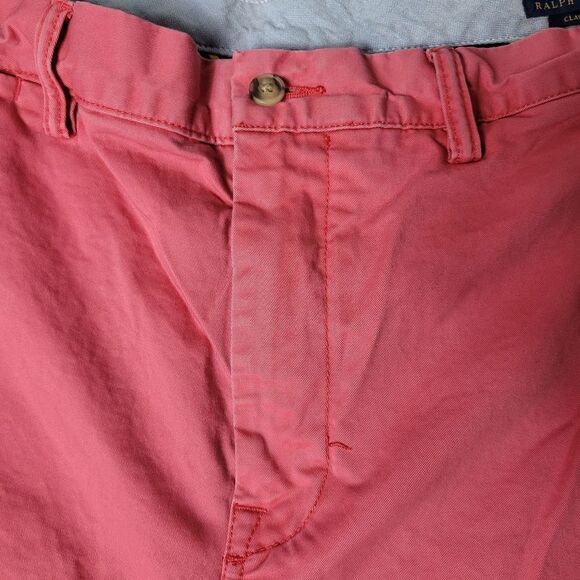 Polo Ralph Lauren Short Men’s Size 42 Red Chino Classic Fit Pony On Back Pocket - Picture 4 of 10